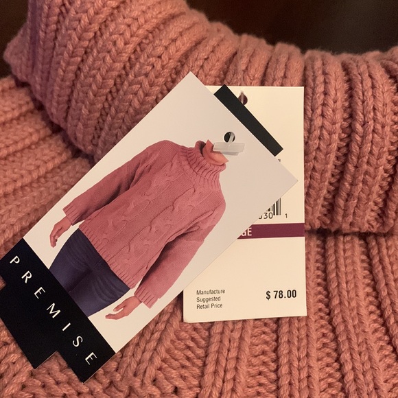 Premise dusty blush turtleneck or platinum (tan) sweater. NWT XL Tan is NWOT. - Picture 4 of 7